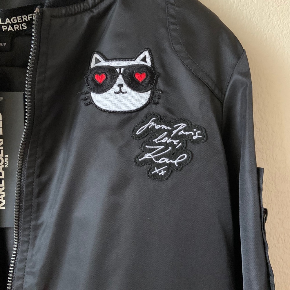 Karl Lagerfeld Black Bomber Jacket - Picture 6 of 9